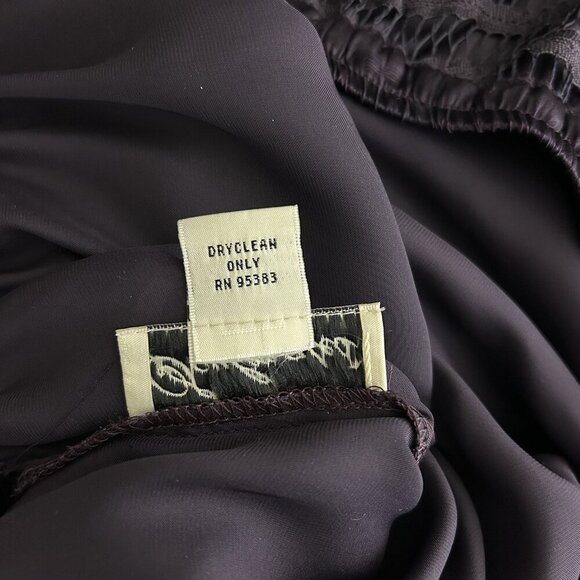 VTG Purple Handmade Silk Crochet Battenburg  Sheer Lace Overlay Midi Skirt Sz 1X - Picture 8 of 9